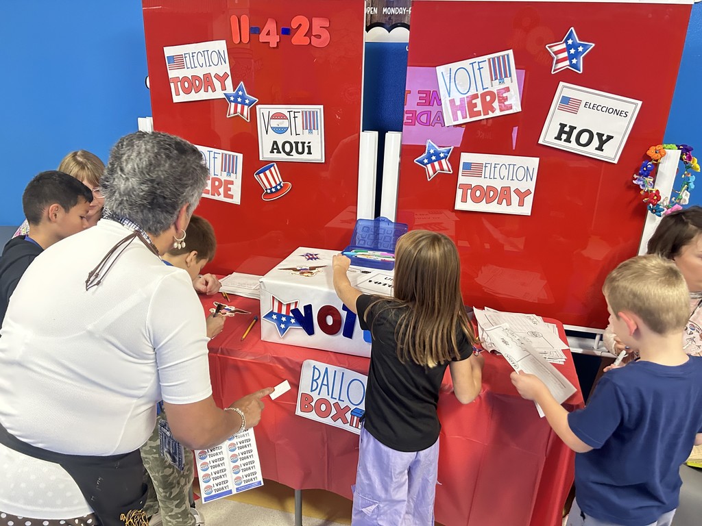 First graders learning about voting