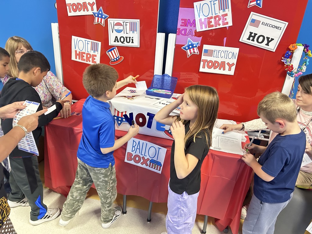 First graders learning about voting