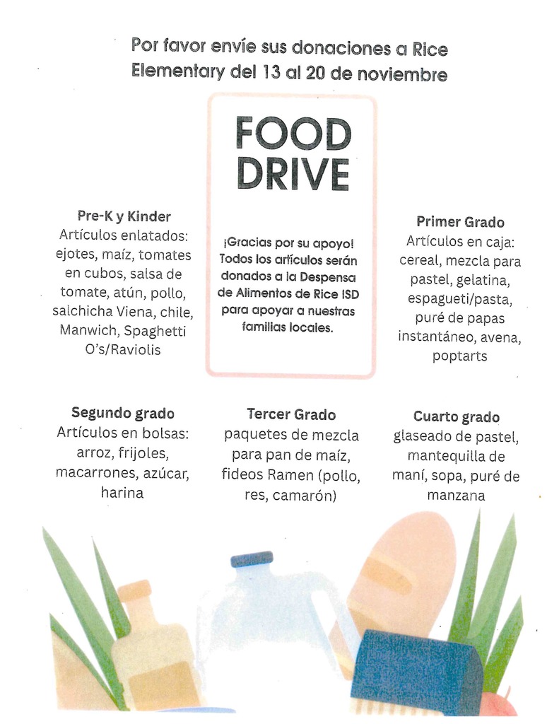 Food drive flyer Spanish