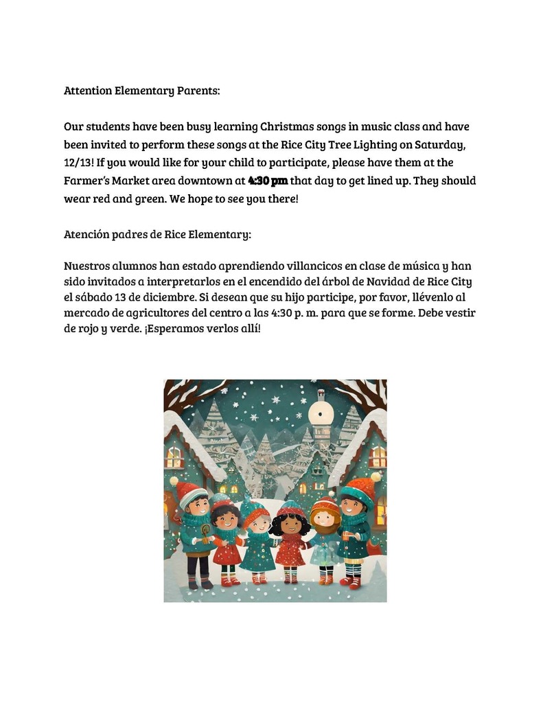 Elementary Christmas program flyer