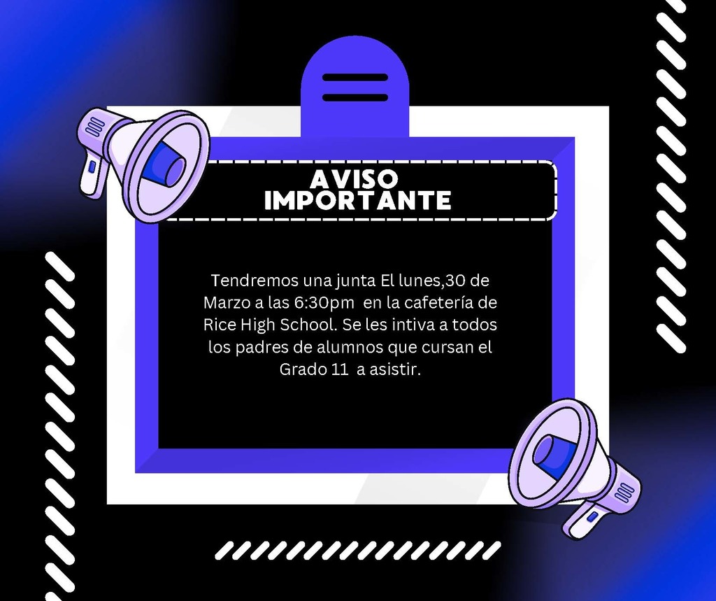 Junior class parent meeting flyer spanish