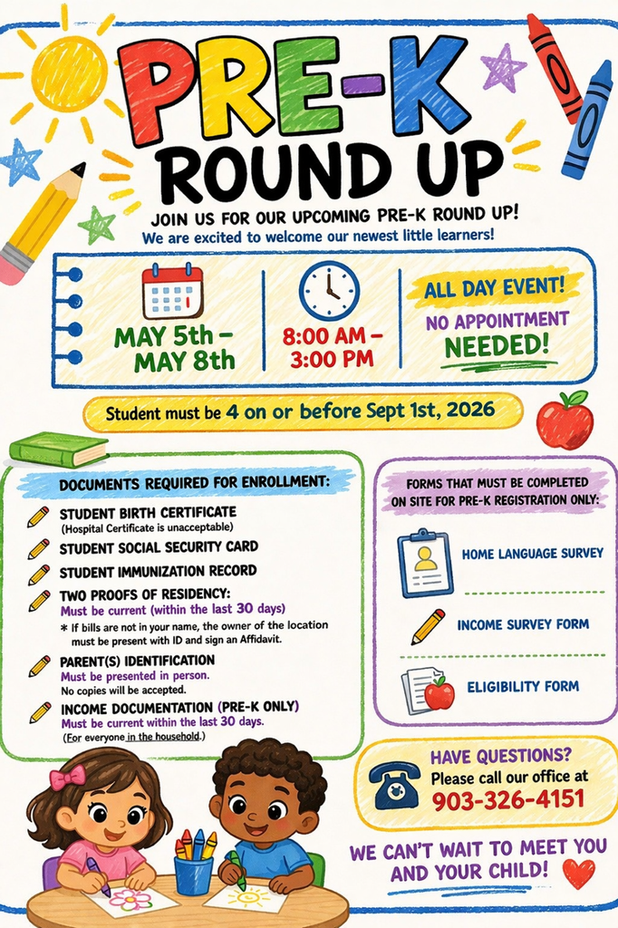 Pre-K round up flyer english