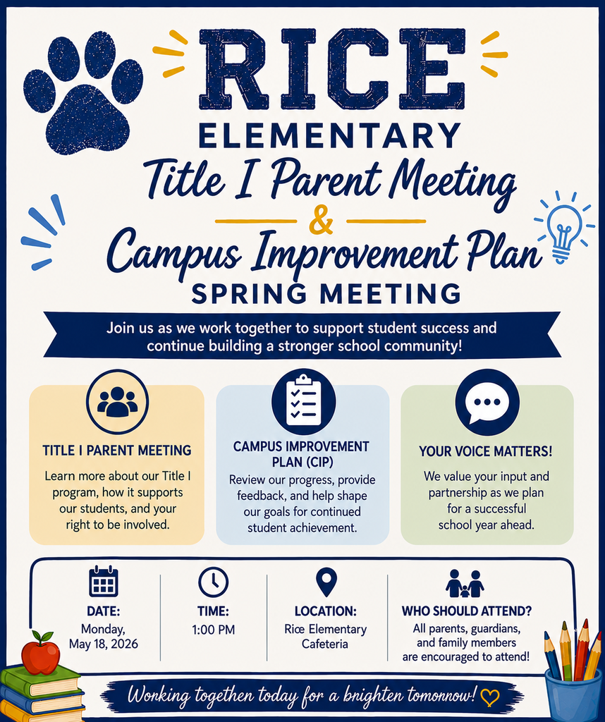 Elementary Title 1 parent meeting flyer