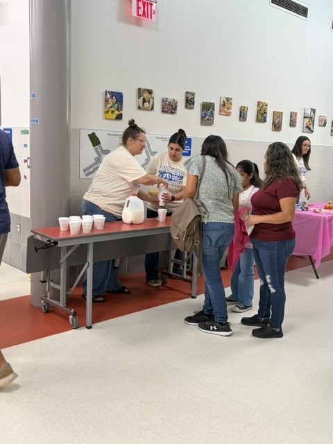goodies with grandparents at the Elementary