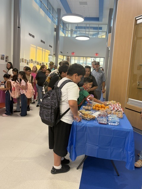goodies with grandparents at the Elementary