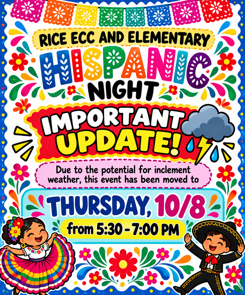 Hispanic night change of date flyer