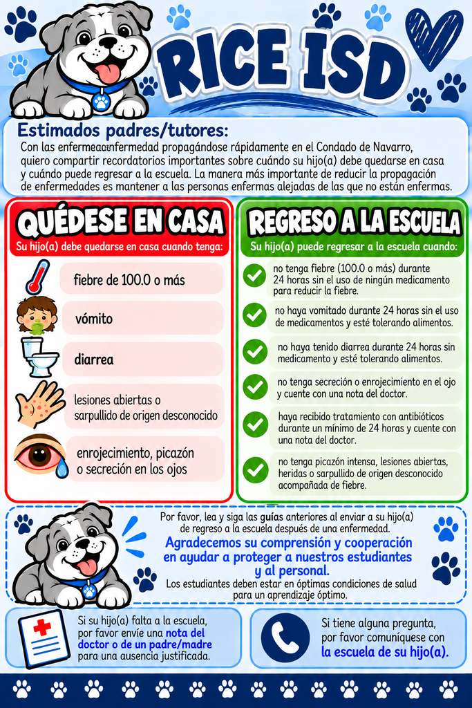 Bulldog health flyer spanish