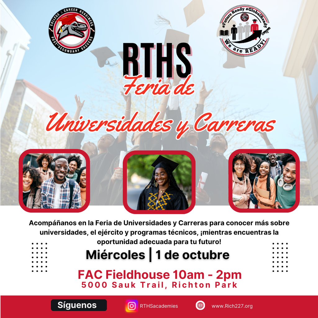 📅 1 de octubre | ⏰ 10:00 a.m.–2:00 p.m. | 📍 FAC Fieldhouse ¡Padres de seniors, vengan a cualquier hora! ✔️ Conozca representantes universitarios ✔️ Conéctese con ISAC ✔️ Reciba ayuda con FAFSA. ¡El futuro de su estudiante comienza aquí! 🚀