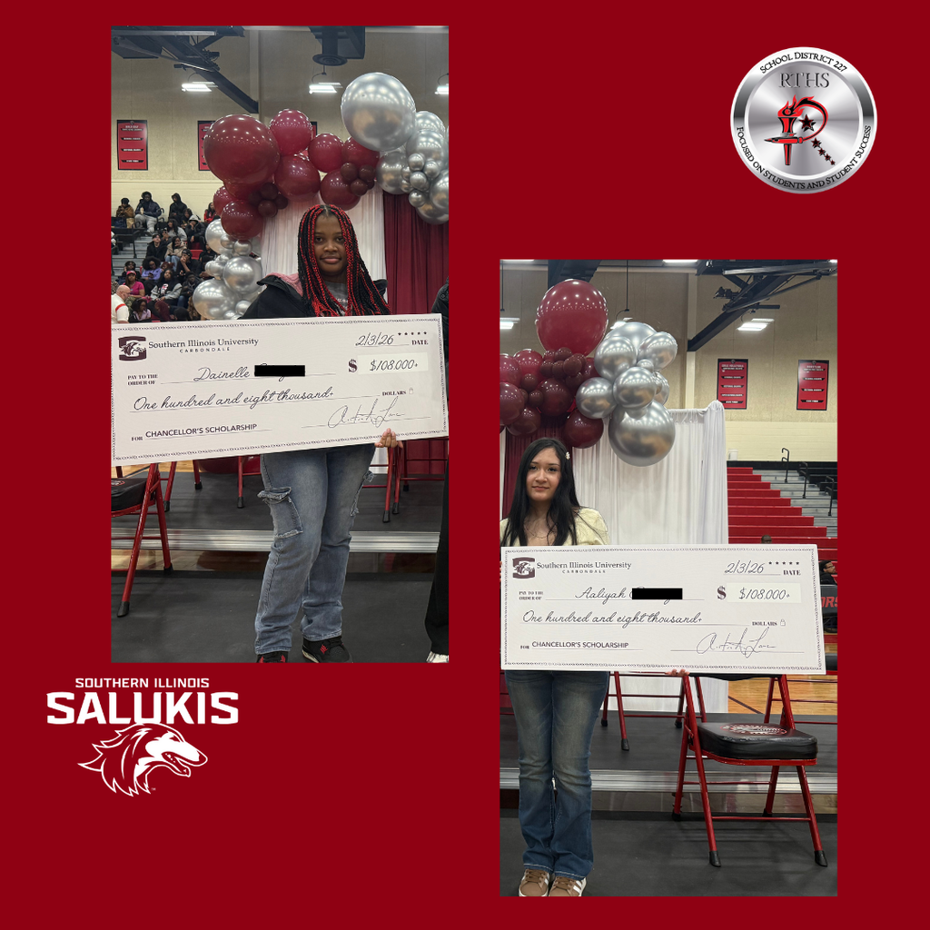 Congratulations to the two recipients who have been awarded the Chancellor full-ride scholarship and one recipient who received the Excellence scholarship from SIUC!