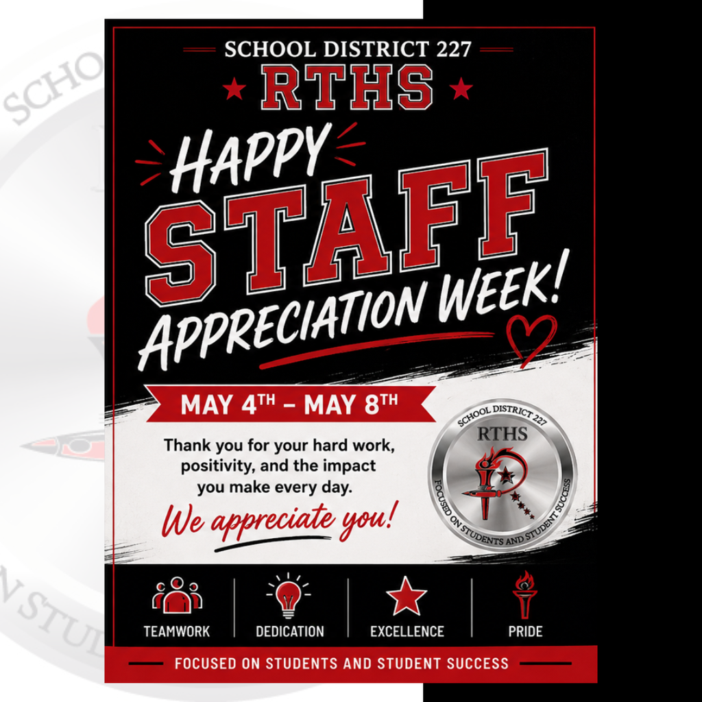 As we close out Staff Appreciation Week and continue celebrating National Nurses Week, we want to take one more opportunity to say THANK YOU to the incredible team members across Rich Township High School District 227.   Your compassion, dedication, professionalism, and commitment to our students do not go unnoticed. From our classrooms and offices to our hallways, cafeterias, athletic facilities, health offices, and campuses districtwide, each of you helps create a culture focused on students and student success.  To our nurses, Ms. Alexander, Ms. Chapman, Ms. Hammock, Ms. Ruiz, and Ms. Stallworth, thank you for the care and support you provide every day.  To all staff members, thank you for the countless ways you positively impact our school community.  We appreciate you, and we are proud to celebrate all that you do for District 227.  #RichInPride #RichInPurpose #RichInExcellence #richinstudentsuccess