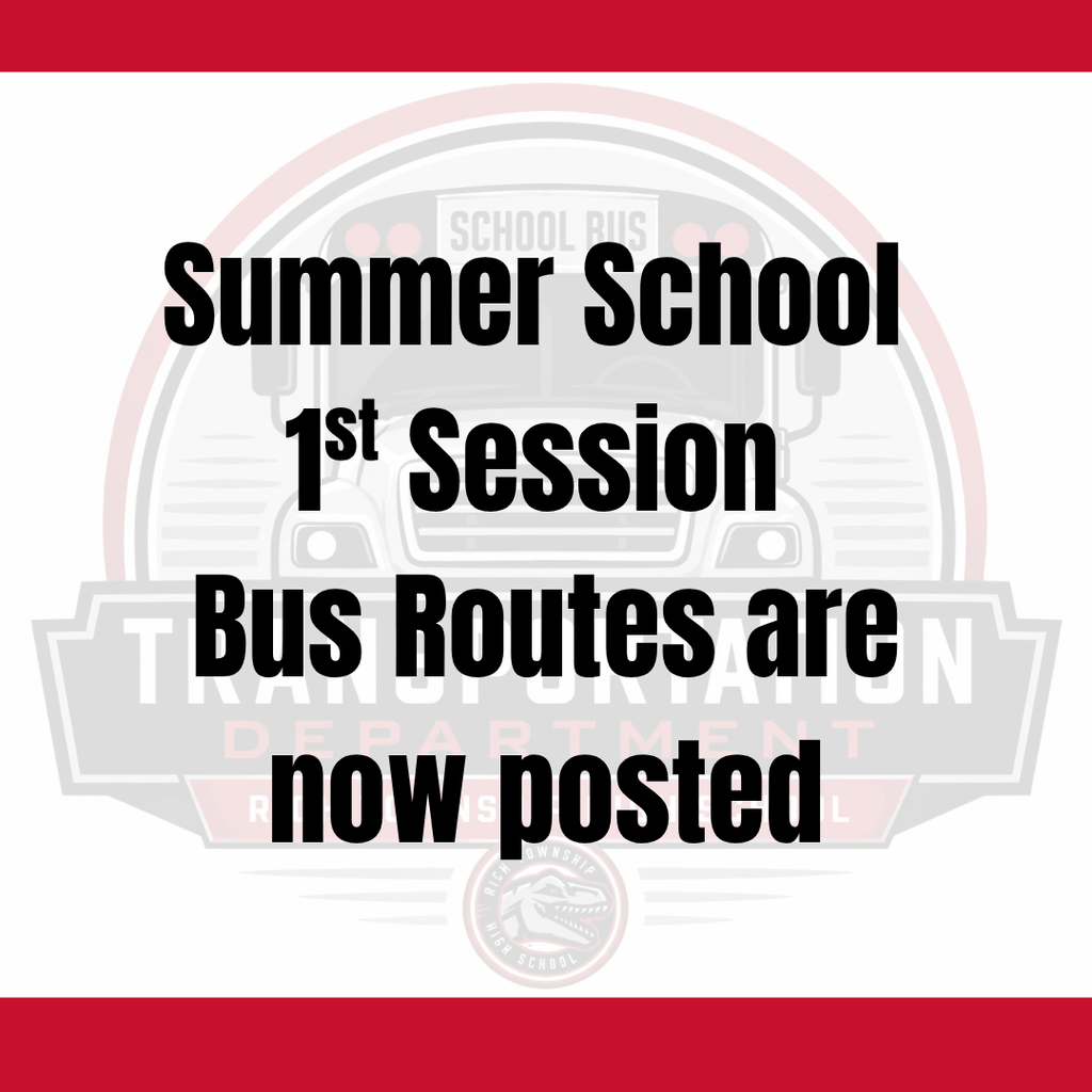 Summer School 1st Session Bus Routes are now posted!  Families can view transportation information by scanning the QR code or visiting the Transportation page:  https://www.rich227.org/page/general-transportation  Please review your student’s bus route information before the start of summer school.  #RaptorPride #richinstudentsuccess