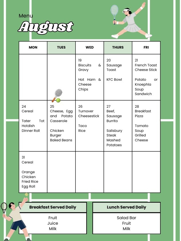 August Menu
