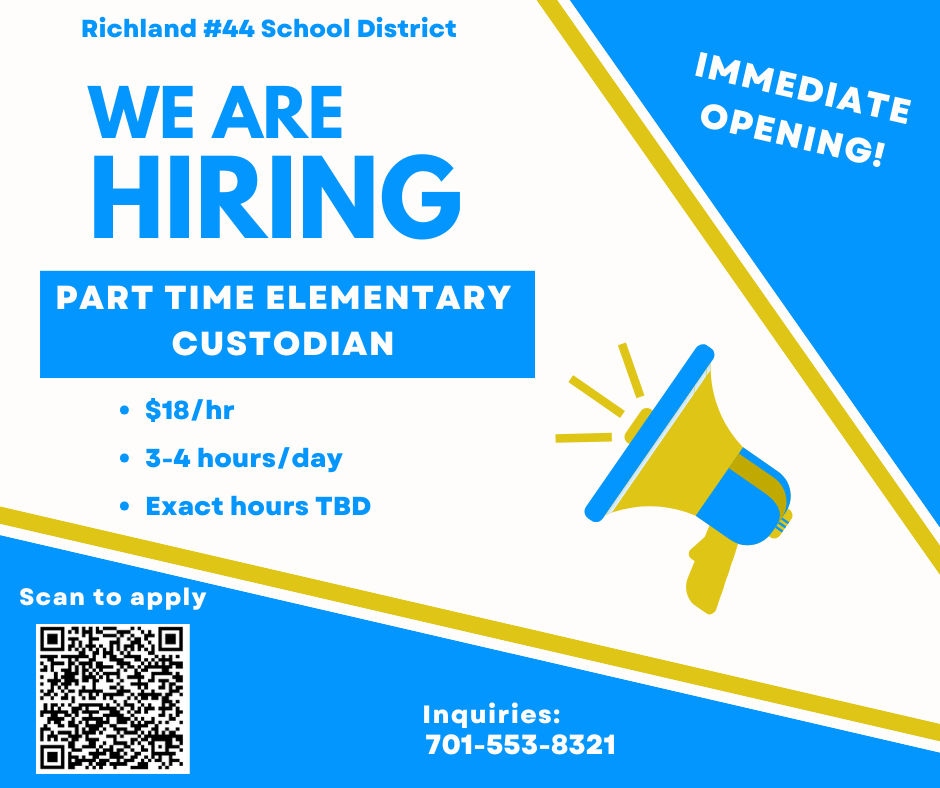 Now hiring elementary custodian