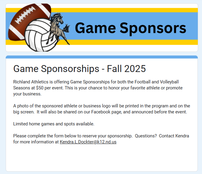 Game sponsor request