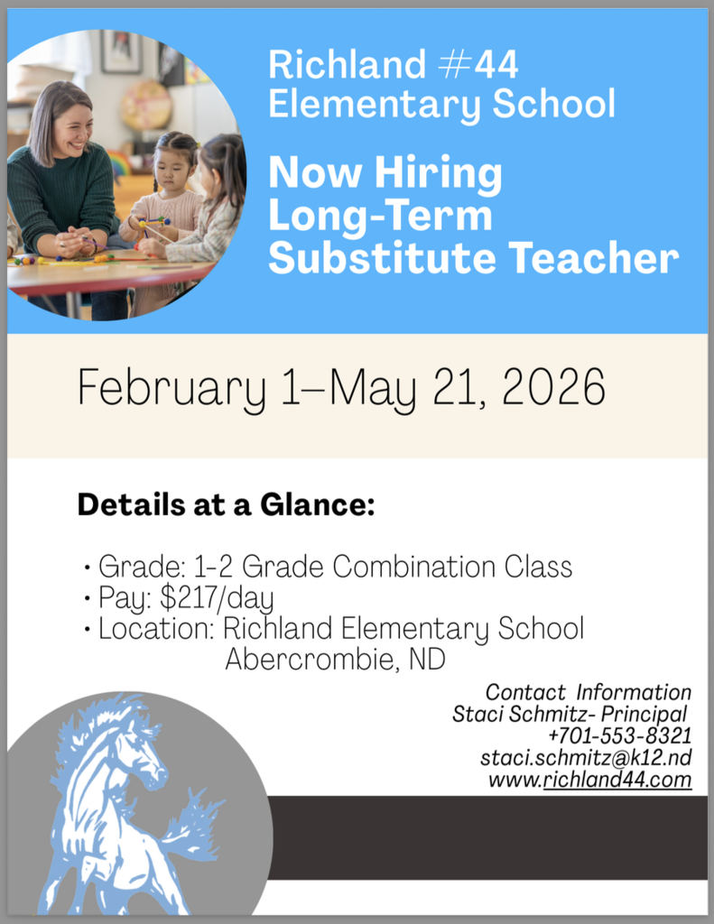 Now Hiring a Long Term Substitute Teacher