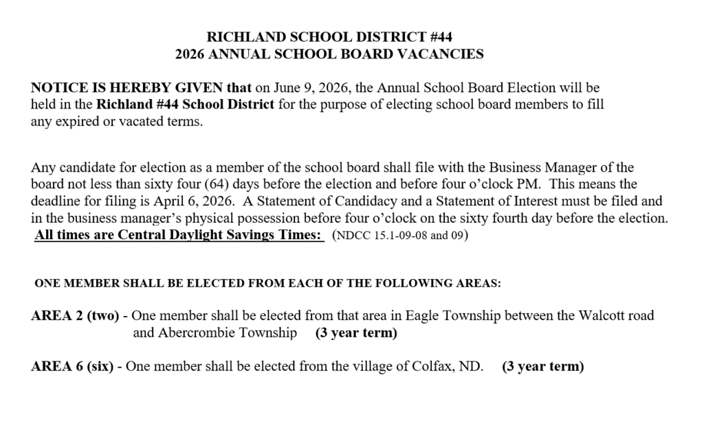 School Board Vacancy Announcement