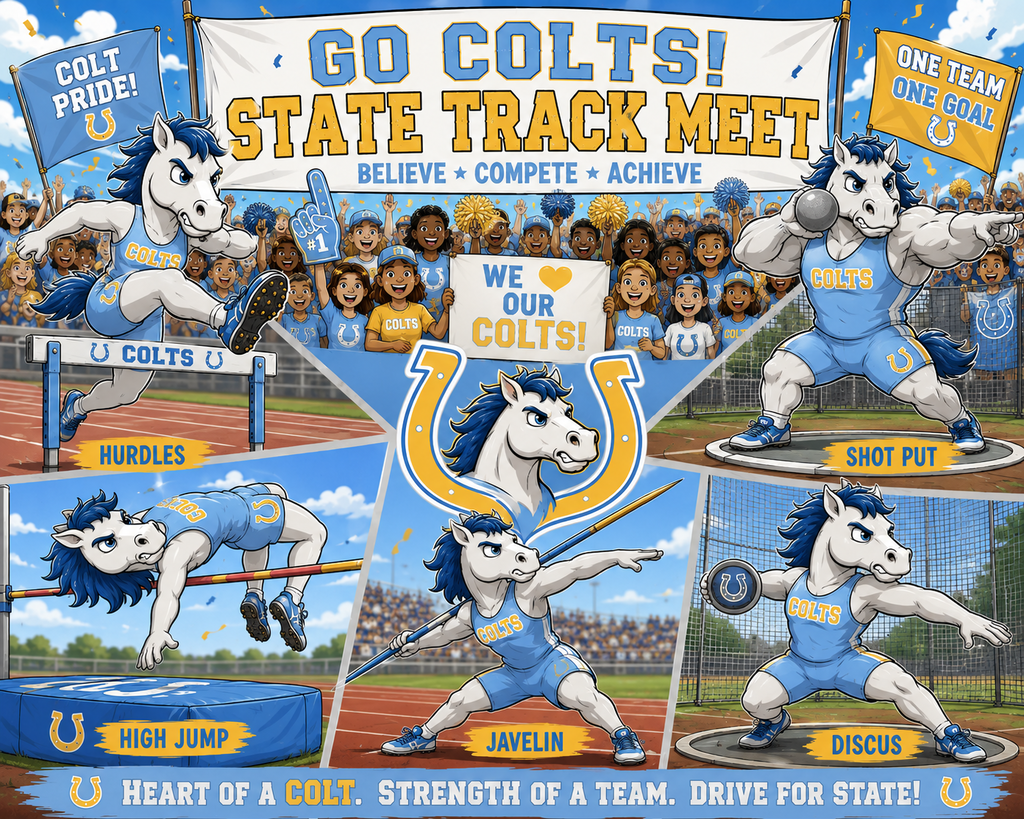 character image for good luck wishes at state track meet