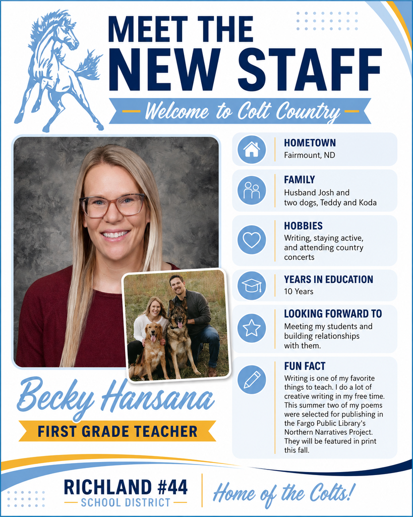 Poster introducing new staff Becky Hansana