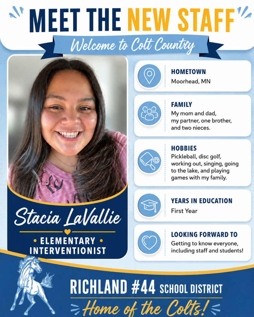 Poster introducing new staff Stacia LaVallie