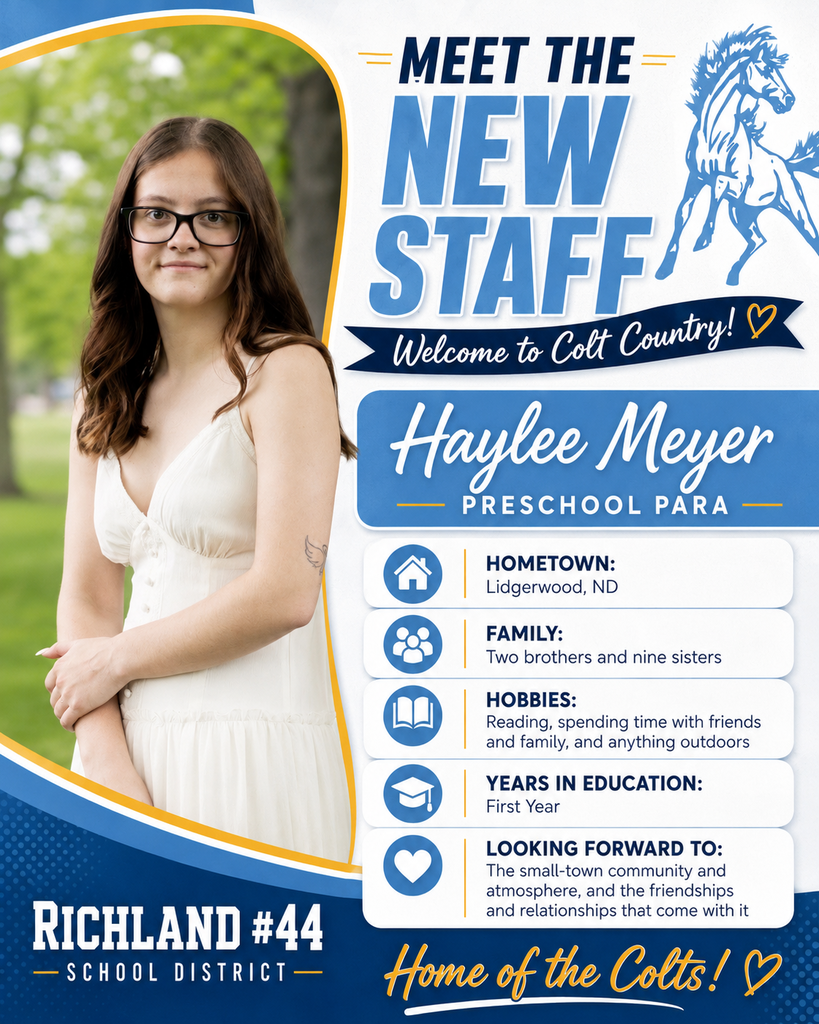 poster introducing new staff Haylee Meyer