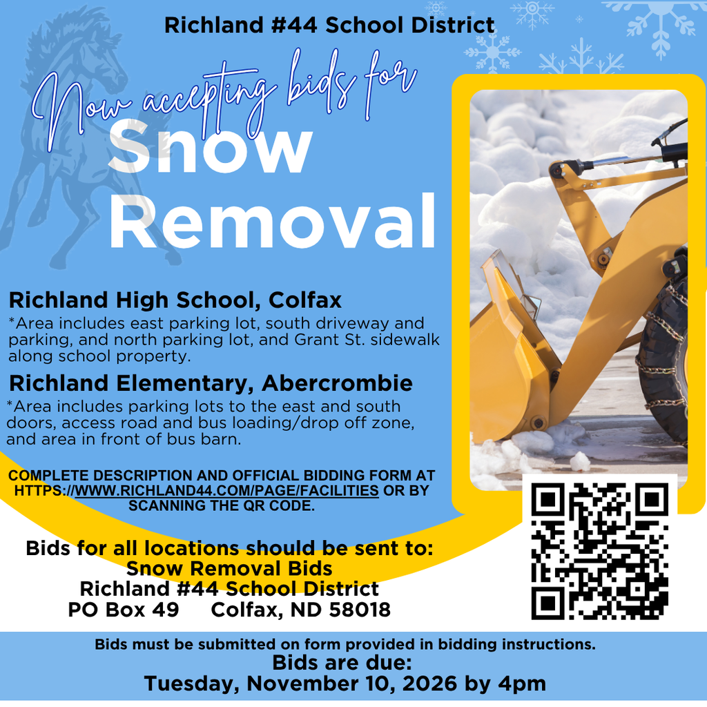 poster requesting bids for snow removal