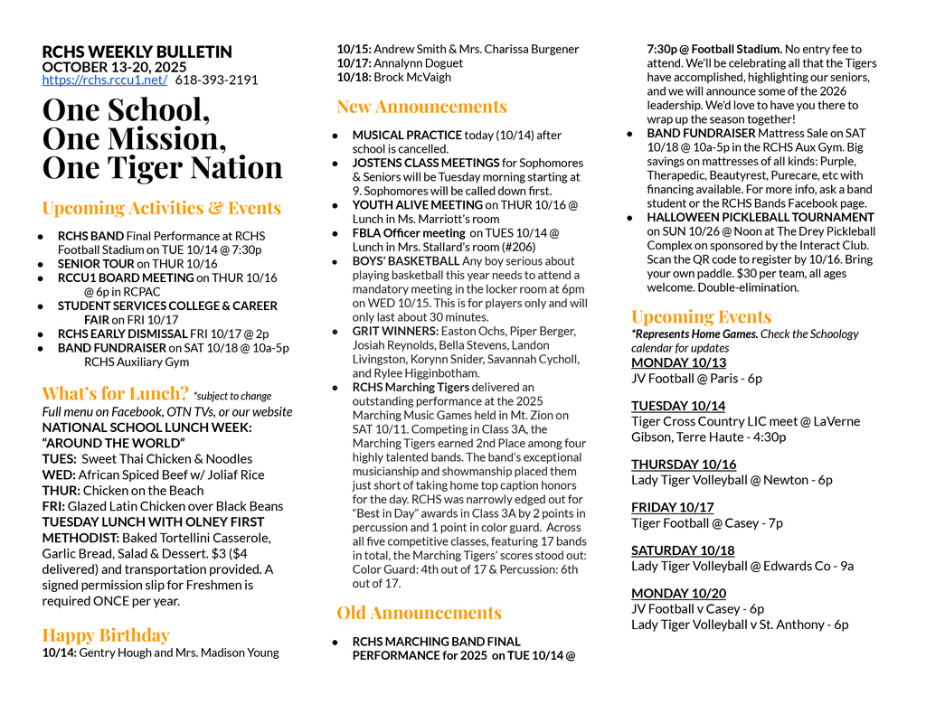 Weekly Bulletin