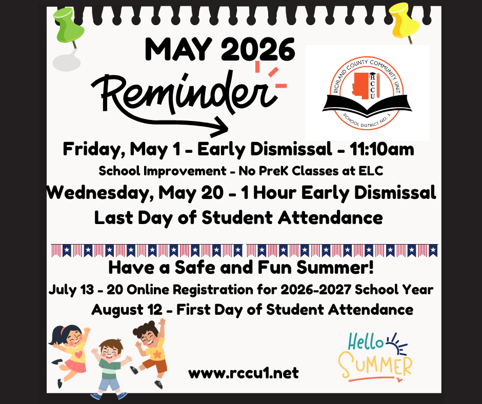 May early dismissal reminders