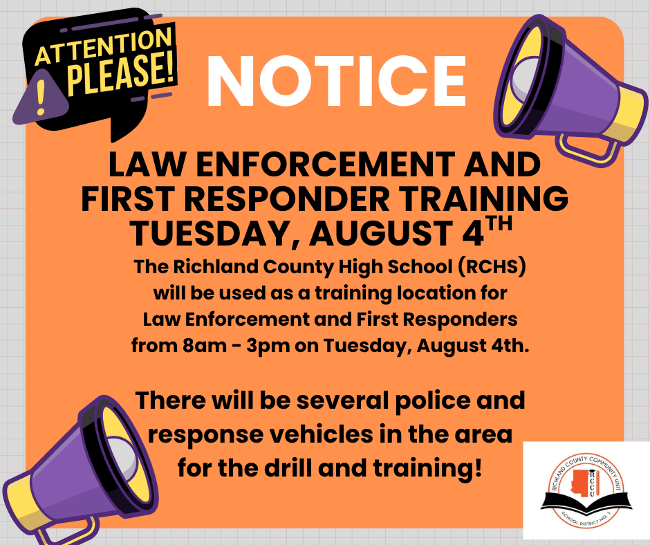Law Enforcement Training on Tuesday, August 4th