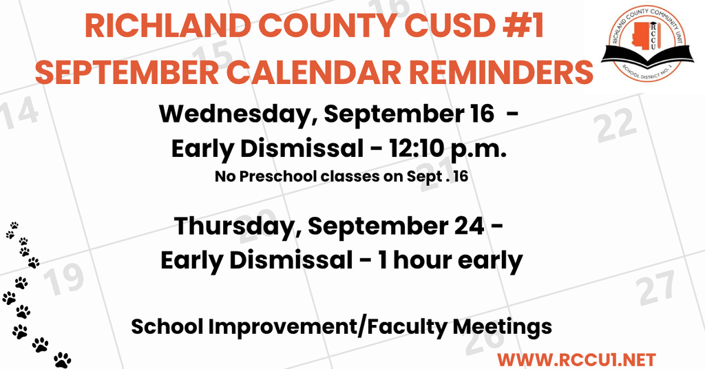Early Dismissal Reminder