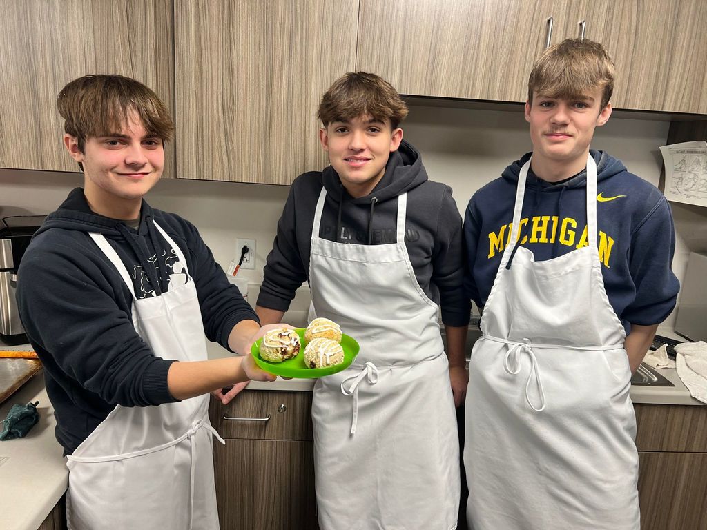 Mrs. West's and Mrs. Kerr's Culinary I and Culinary II classes held a special competition with important visitors recently. The classes held a Chopped competition using MREs as the ingredients. Their dishes were then judged by members of the US Army. The students really seemed to enjoy the task and many of their dishes came out quite well!