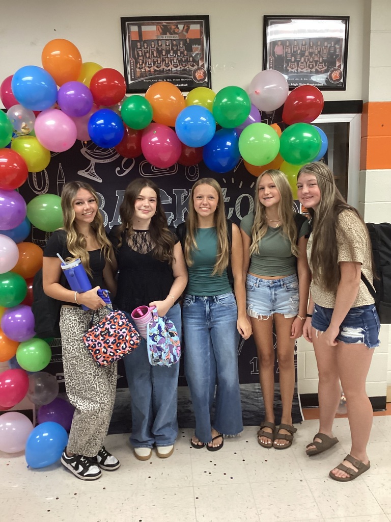 Students posing for first day photos.