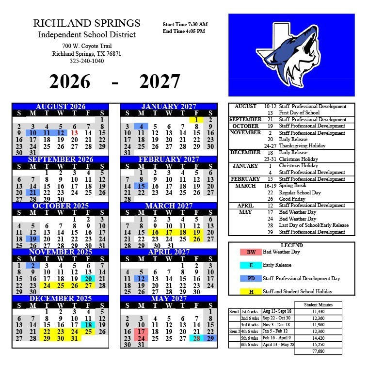 2026-2027 Calendar