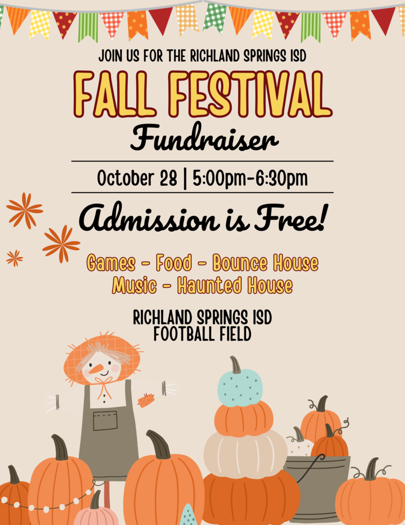 Come join us for the Fall Festival on October 28th, from 5:00-6:300!