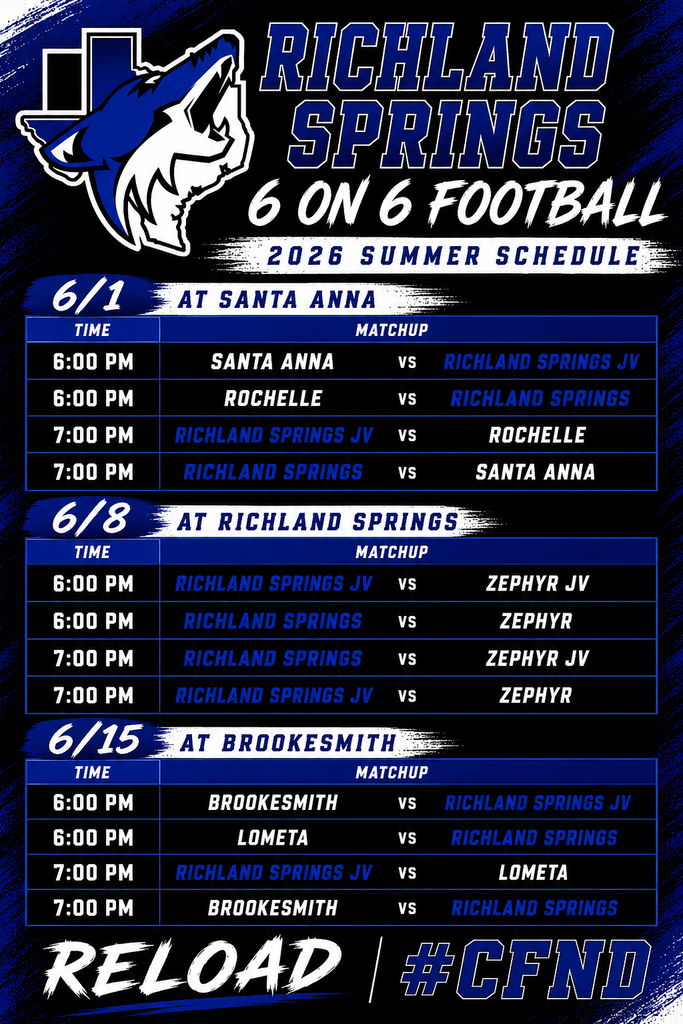 6 on 6 schedule
