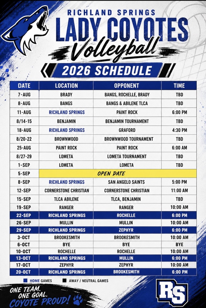 Volleyball Schedule