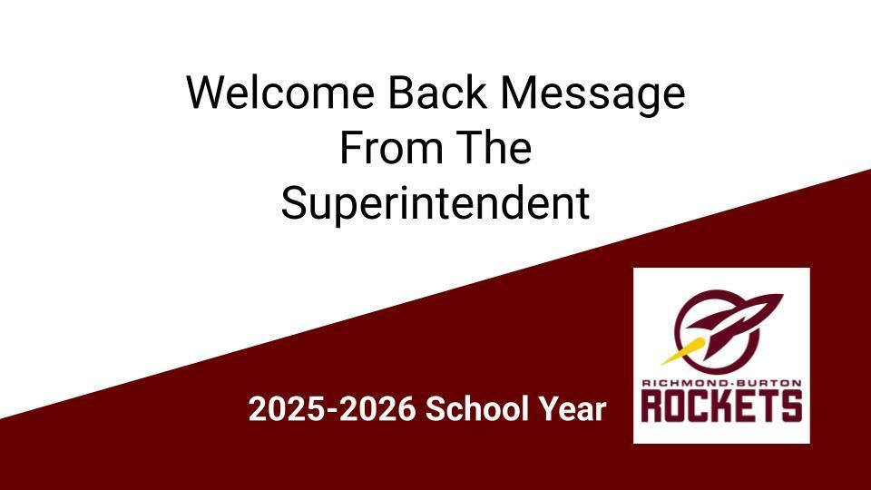 Welcome Back Message