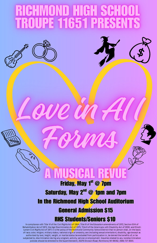 RHS Spring Musical Poster - Love in all Forms