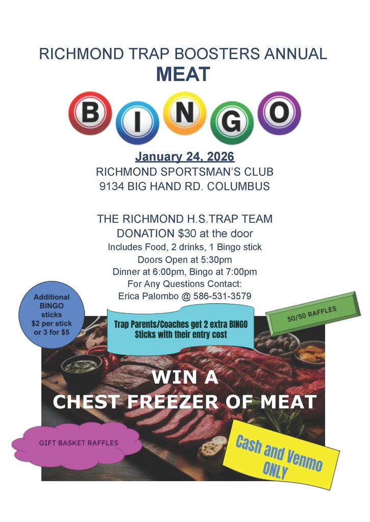 Richmond Trap Boosters Annual Meat Bingo Flyer