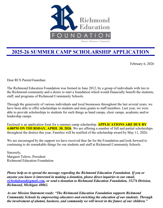Summer Scholarships Available Now
