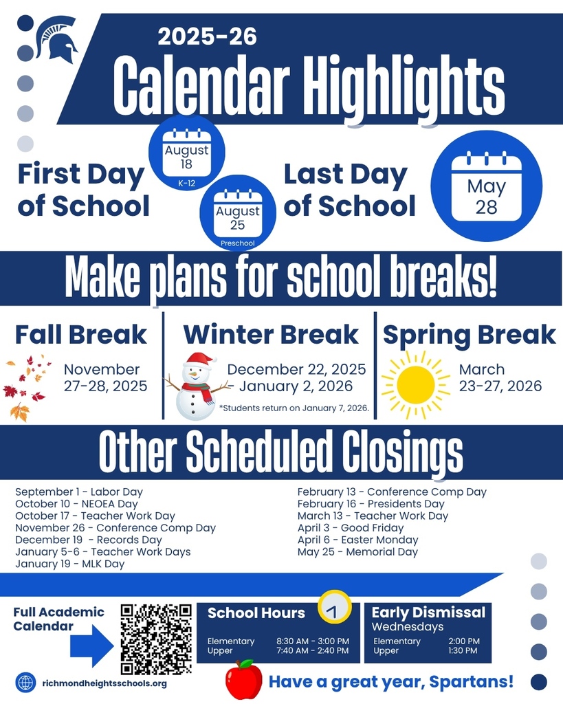 Calendar Highlights 2025-2026