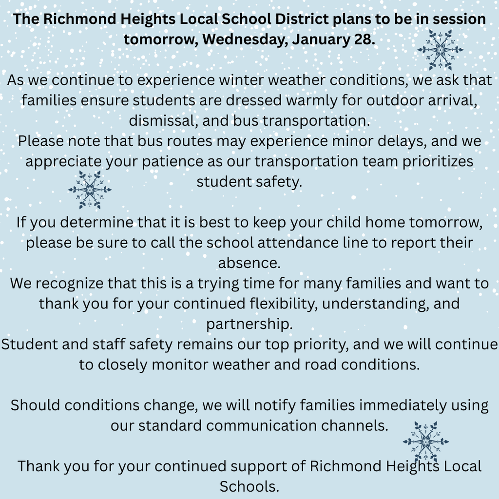 school is open tomorrow