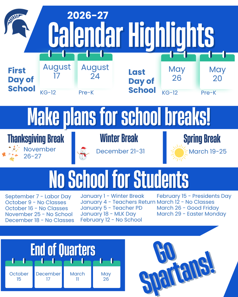 2026-2027 Updated Calendar Highlights Fllyer