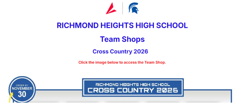 Team Shops Information for ordering items flyer