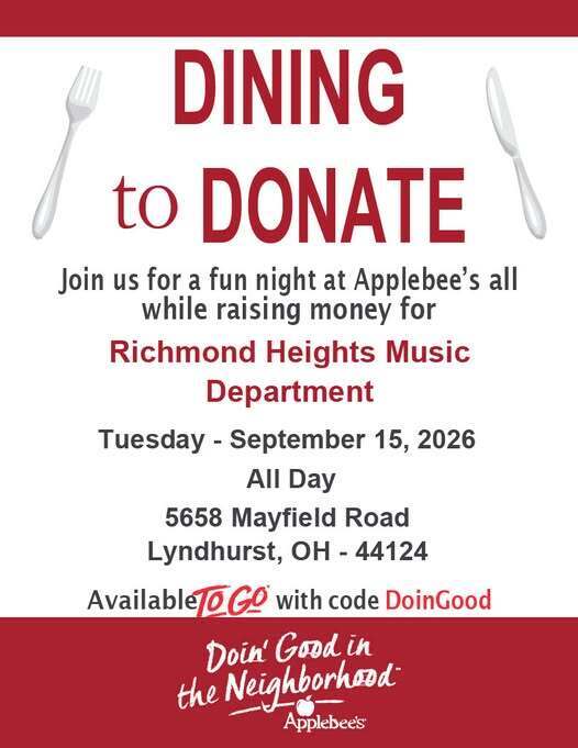 Fun night at Applebees for Richmond Heights Music Department