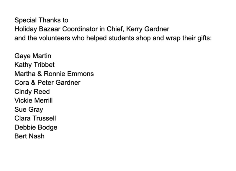 Thanks to volunteers