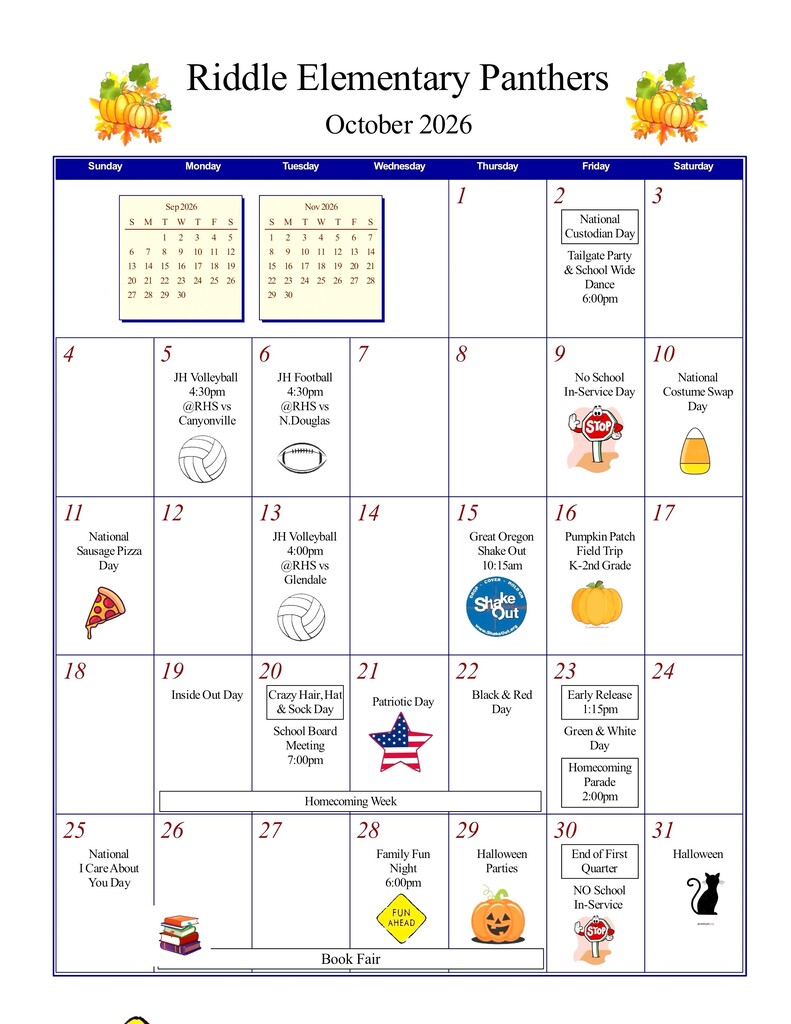 October Calendar