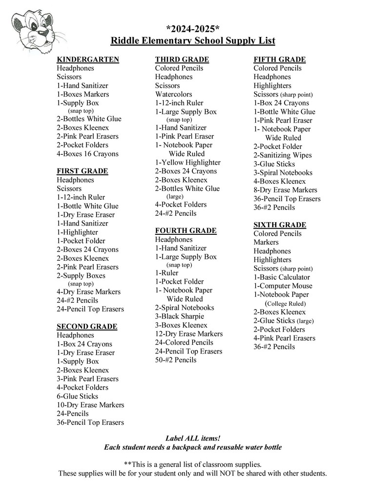 24-25 Supply List
