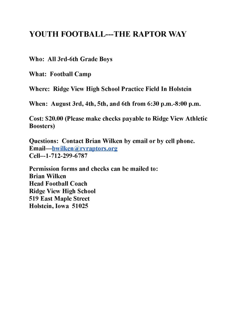 Youth Football Camp