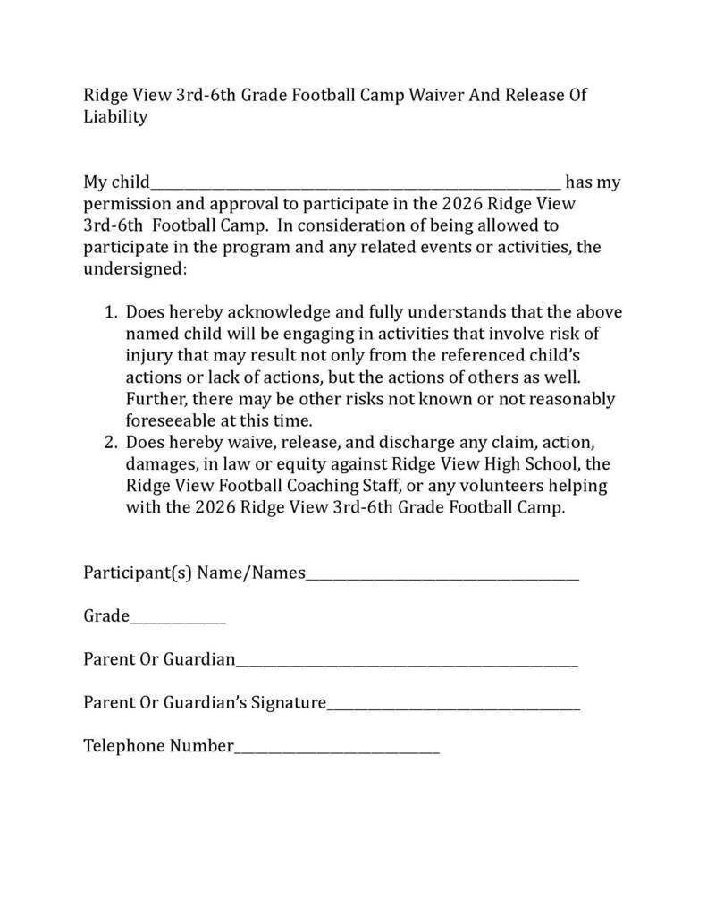 Youth Football Camp