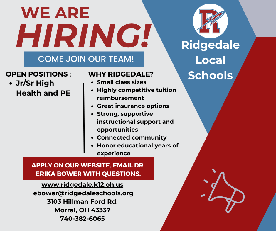 Job Posting: Jr-Sr High Health and PE